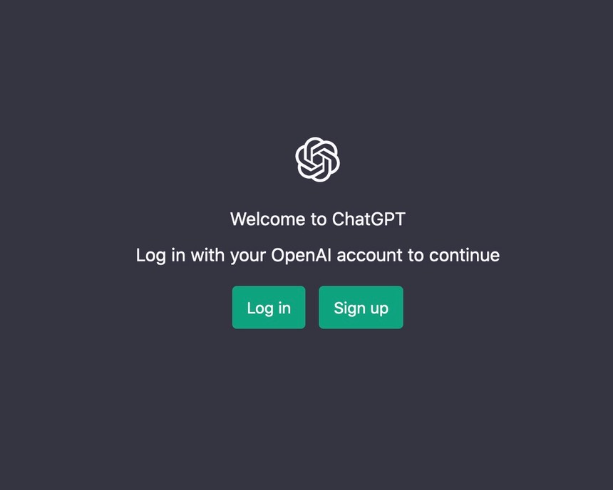chatgpt log in page screenshot
